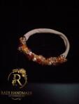 Radi handmade Ластичка с кафяво златисти кристали (522)