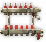 Dunaterm Dunaterm inox áramlásmérős osztógyüjtő 6 körös 1″-G3/4″ felületfűtés Danfoss szeleppel (ZZ18004-07-6)