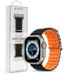 DEVIA ST381591 Devia Apple Watch (38/40/41mm) óraszíj, Deluxe Series Sport6, szilikon, fekete-narancs (ST381591)