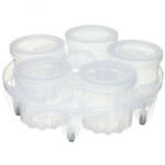 Instant Pot Set de accesorii Instant Pot Yogurt Cups and Rack 210-0003-01, 5 recipiente de 150ml din polipropilena PF-1002, Gratarul poate fi folosit la sterilizarea biberoanelor de 260ml, Fara BPA, 302g, DW Safe