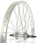 VeloGo 20-as (406 mm) hátsó kerék gyerek kerékpárba, szimplafalú felnivel, menetes racsnihoz, csavaros tengellyel, ezüst színű