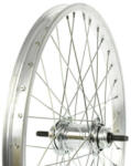 VeloGo 20-as (406 mm) hátsó kerék gyerek kerékpárba, szimplafalú felni, egysebességes, kontrás aggyal, ezüst színű