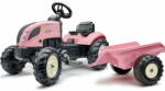 FALK Traktor Country Star rózsaszín pedál + pótkocsi és duda 2 éves kortól
