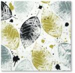 PAW papírszalvéta 33x33 cm 3 rétegű 20 lap/csomag Leaves print gold