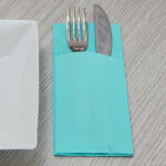 Pack Service Evőeszköztartós textilhatású szalvéta 40x32 cm 1/8 hajtású 50 lap/csomag - aqua
