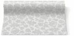PAW Textilhatású asztali futó 40 cm x 24 m - Roses ezüst