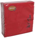 Okay Vel-One 4 rétegű szalvéta 40x40 cm - piros, 60 db/csomag