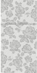 PAW Evőeszköztartós szalvéta textilhatású 40x40 cm Roses ezüst, 25 db/csomag