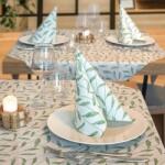 Pack Service Mikrotextil hatású szalvéta 40x40 cm Foglie verde, 50 lap/csomag