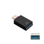  Lightning (Apple) - USB-A host OTG átalakító adapter, fekete