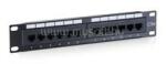 EQUIP Patch Panel - 208015 (12 port, Cat5e, 1U, árnyékolatlan, fekete) (EQUIP_208015) (EQUIP_208015)