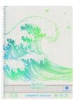 Herlitz Caiet cu spira A4, 70 file, patratele, Wave Greenline, Herlitz HZ50033478