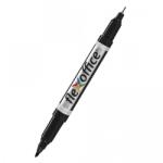 FlexOffice Двулицев маркер FlexOffice PM01 за CD черен, 0.4 - 1.0 mm, с остър и объл връх
