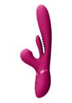 VIVE Kura Thrusting G-Spot Vibrator with Flapping Tongue and Pulse Wave Stimulator Pink Vibrator