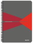 Leitz Spirálfüzet, A5, vonalas, 90 lap, laminált karton borító, LEITZ "Office", szürke-piros - tonerprint