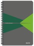 Leitz Spirálfüzet, A5, vonalas, 90 lap, laminált karton borító, LEITZ "Office", szürke-zöld - tonerprint