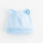NEW BABY Baba pamut sapka fülekkel New Baby Kids kék - Méret: 80 (9-12 h)