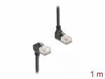 Delock Cablu de retea RJ45 Cat. 6A S/FTP Slim unghi 90 grade sus/jos 1m Negru, Delock 80293 (80293)