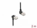 Delock Cablu de retea RJ45 Cat. 6A S/FTP Slim unghi 90 grade sus/jos 5m Negru, Delock 80296 (80296)