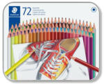 STAEDTLER Színes ceruza készlet, hatszögletű, fém dobozban, STAEDTLER "175", 72 különböző szín (COTS175M72)