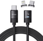 Tech-Protect Ultraboost mágneses kábel USB-C - USB-C / Lightning 27W 3A 2m, fekete