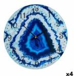 Gift Decor Ceas de Perete Marmură Albastru Geam 30 x 4 x 30 cm (4 Unități)