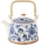 Clayre & Eef Ceainic ceramica albastra alba cu infuzor 18x14x12 cm, 700 ml (6CETE0004)