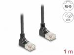 Delock Cablu de retea RJ45 Cat. 6A S/FTP Slim unghi 90 grade sus/sus 5m Negru, Delock 80284 (80284)