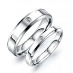 Ékszerkirály Női karikagyűrű, rozsdamentes acél, kristállyal, ezüst, 5-ös méret (GJ655)
