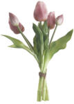  Real touch gumi tulipán, 5 szálas köteg, 30cm magas - Rózsaszín (AF041-03)