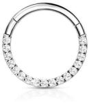  Csuklós karika titánból, kősorral Ezüst színű 1, 2