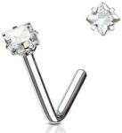  Orr piercing hajlított Ezüst színű szögletes kővel