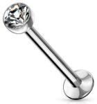 Push-in labret kristályal Ezüst színű 3