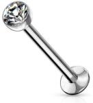  Push-in labret kristályal Ezüst színű 2