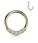  Csuklós karika orvosi acélból öt kövel Arany színű