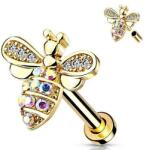  Labret Arany színű, köves méhecskével