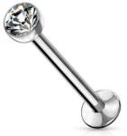  Push-in labret kristályal Ezüst színű 3 6