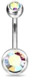  Köldök piercing titánból, Színjátszós kövekkel