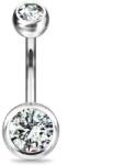  Köldök piercing titánból, Átlátszó kövekkel