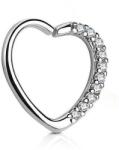  Fülpiercing szív alakú csillogó kövekkel (balos) E