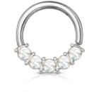  Karika Ezüst színű, fényvisszaverős átlátszó kővel