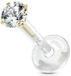  Labret PTFE arany szárral, kerek kövel