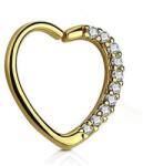  Fülpiercing szív alakú csillogó kövekkel (balos) A