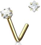 Orr piercing hajlított Arany színű szögletes kővel