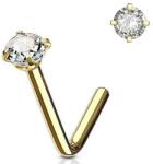  Orr piercing hajlított Arany színű, átlátszó kővel