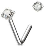  Orr piercing hajlított Ezüst színű, átlátszó kővel