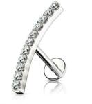  Labret Ezüst színű, Köves dísszel íves 8