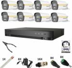 Hikvision Kit de supraveghere Hikvision cu 8 camere Poc, ColorVu 8 Megapixeli, Lumina Color 40m, DVR 8 canale 8 Megapixeli, Hard, Accesorii SafetyGuard Surveillance