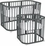  VENLI gyerek növekvő kiságy 7az1-ben matraccal - sötétszürke (WL83581)