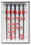 Organ 5 ace pentru piele Organ Leather, cu finete acului intre 90-100, sistem ac 130/705H (55326000) - cusutsibrodat